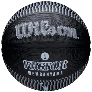 Wilson NBA Icon Outdoor Ball WZ3017801XB, Unisex basketballs, Black, 7 - Victor Wembanyama Spurs