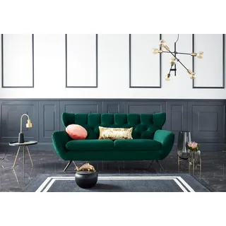 Candy Couch Samt 3-Sitzer Dunkelgrün