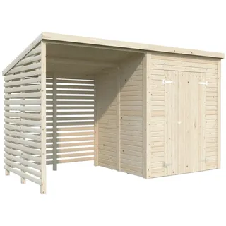 Leif Gerätehaus 370 x 170 cm Unbehandeltes Holz