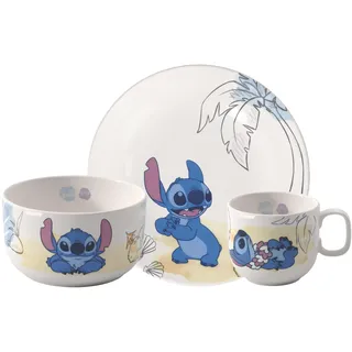Villeroy & Boch - Disney Stitch Kindergeschirr Set 3tlg., Spülmaschinenfest, Mikrowellensicher, Geschirr für Kinder, Premium Porzellan