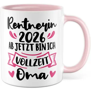 Tasse Rente 2026 Oma, Rentnerin Geschenke Frau lustig, Kaffeetasse Renteneintritt Ruhestand Geschenkidee Kleinigkeit Pensionierung Großmutter Kaffee-Becher