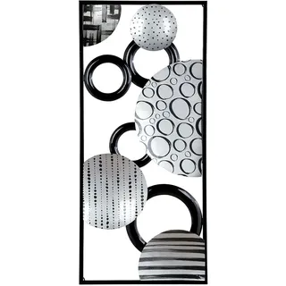 Gilde Casablanca Metall Wanddeko XXL - großes Wandrelief 40 x 90 cm - Farbe: schwarz silber