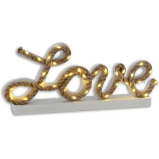 Näve LED-Deko-Tischleuchte Love Natur 20 cm x 45 cm x 5 cm
