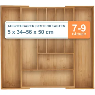 Relaxdays Besteckkasten Holz 56 x 6 x 50 cm
