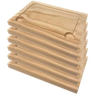 Space Home - Schneidebrett - Tranchierbrett - Servierplatten - Rechteckige Teller - Holzteller - Holzplatte - Set von 6-30 x 20 cm