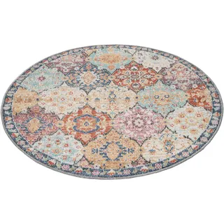 Outdoorteppich , Multicolor , Textil , Vintage , rund , ISO 9001, Bsci, Oeko-Tex® Standard 100 , für Fußbodenheizung geeignet, in verschiedenen Größen erhältlich, pflegeleicht, leicht zusammenrollbar , Teppiche und Böden, Teppiche, Outdoorteppiche