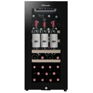 La Sommeliere - Weinkühlschrank LS38BLACK, 38Flaschen, Temperier-Servier-Weinschrank, Glastür aus UV-undurchlässigem Glas, Temperaturbereich von 5°C bis 20°C, freistehend