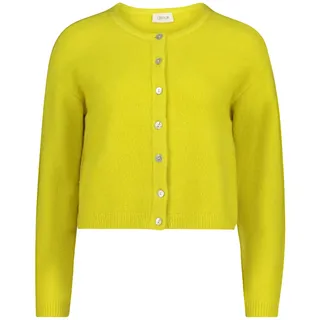 Cardigan CARTOON "Strick-Cardigan mit Rundhalsausschnitt", Damen, Gr. 40, gelb (neon gelb), Obermaterial: 60% Polyacryl PAN. 31% Polyester Pol. recyc.. 6% Wolle WO. 3% Elasthan EL., Strickjacken Cardigan
