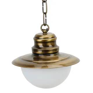 Außen Hängeleuchte Messing Glas Schirm Ø20cm PELLA Außenlampe Balkon Terrasse
