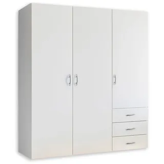 SchlafKONTOR Drehtürenschrank Harry 150 x 176 x 51 cm Weiß