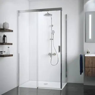 Breuer Schiebetür links für Seitenwand Panorama Chrom Klarglas 120 cm