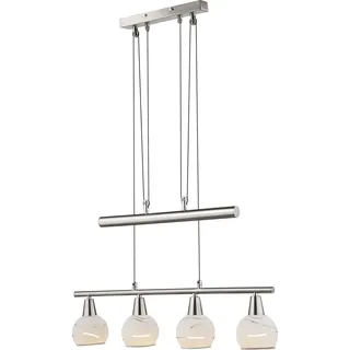 Globo Lighting Hängeleuchte Metall Nickel matt, 4x E14 LED - Silber