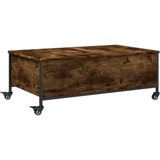 Couchtisch mit Rollen Räuchereiche 91x55x34 cm Holzwerkstoff - Braun