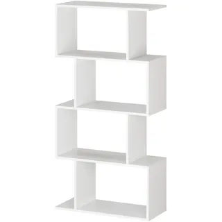 Ricoo Standregal 4 Regalböden 140 x 70 x 30 cm Weiß