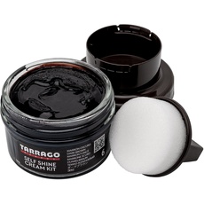 Tarrago | Self Shine Cream Kit 50 ml | Nourishing Cream of Natural Waxes For Shining Leather Smooth Natural or Synthetic Leather Shoes | With Sponge Applicator (Dunkelbraun 06)