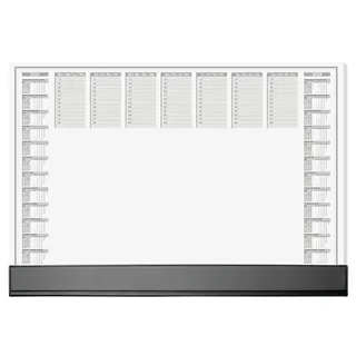 SIGEL H7365 Papier-Schreibtischunterlage mit schwarzer Schutzleiste DIN A2, Kalender 2027 2028, 40 Blatt, Schreibunterlage zum Abreißen aus nachhaltigem Papier