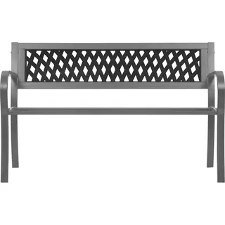 vidaXL Gartenbank Schwarz 120 cm Stahl - Schwarz