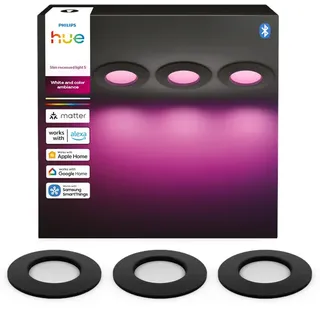 Philips Hue Slim recessed spotlight 90 mm Black - 3-pack