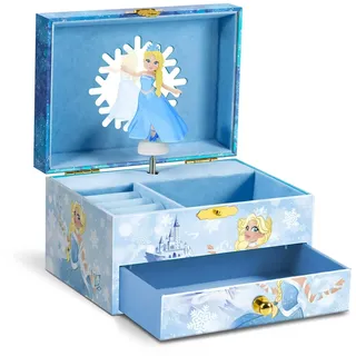 Craze Music Box Princess | Spieluhr mit Melodie, Mädchen Schmuckkästchen mit drehender Prinzessin, Spiegel & Schublade