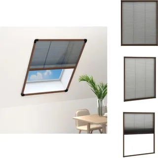 vidaXL Insektenschutz-Plissee für Fenster Aluminium Braun 80x100 cm - Fliegengitter - Braun