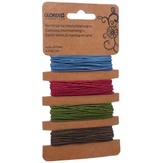 Glorex  Gummibänder 4x3m Ø 1mm mehrfarbig