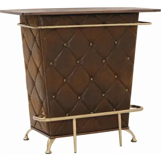 Bar , Braun, Eichefarben, Goldfarben , Holzwerkstoff , 3 Fächer , 120x104x48 cm , Esszimmer, Barmöbel, Barschränke & Theken