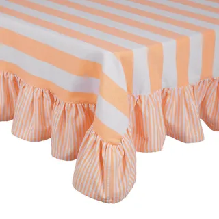 Butlers Tischdecke Little Italy 170x300 cm , Weiß, Orange , Textil , 250x170 cm , Heimtextilien, Wohntextilien, Tischwäsche, Tischdecken