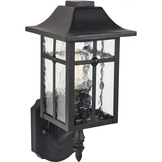 BELIANI Außenwandleuchte Schwarz Metall und Glas 35 cm Laternen-Optik IP44 Modern Außenleuchte Beleuchtung für Außen Draußen Terrasse Balkon - Schwarz