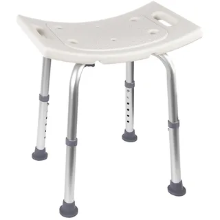 Ez2care Duschhocker, Höhenverstellbar Duschstuhl, rutschfest Badhocker, Duschsitz belastbar bis 136kg, Stabil Badewannensitz, Aluminium Stuhl für Dusche (32,5 bis 45,7 cm)