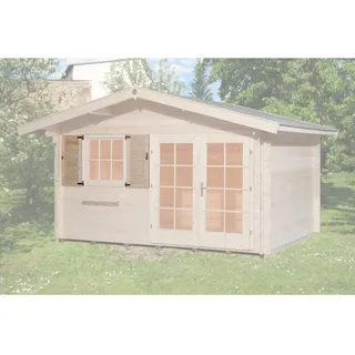 Weka Fensterladen 2-seitig für Fenster 91 cm x 91 cm Beige