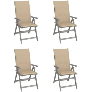 vidaXL Hochlehner Gartenstuhl 55 x 85 x 20 cm braun 4 St.