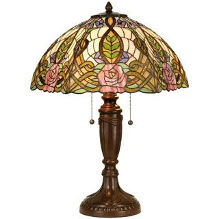 LumiLamp 5LL-5370 Tiffany Tischlampe Grün Rosa 47x61 cm - Grün