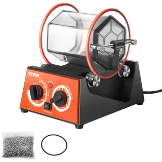 VEVOR Poliertrommel Schmuck-Poliermaschine 3 kg, Rotary Tumbler Oberflächenpolierer 60 W, Schmuck Polieren Dreh-Tumbler Einstellbare Zeit & Drehzahl Polierer Kugelmühle, für Gold, Silber usw.