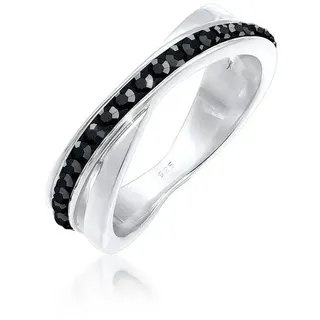 Elli Fingerring Wickelring Zart 925 Silber, mit Kristallen von Swarovski® silberfarben 60