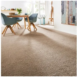 Andiamo Teppichboden »Softness, Velours, Made in Belgium« rechteckig 17 mm Höhe Uni Farben, Breite 400 cm, besonders weich, Wohnzimmer, Schlafzimmer, braun