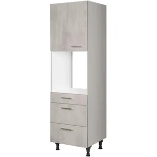 Nobilia Geräteumbauschrank , Hellgrau , Metall , 1 Fächer , 3 Schubladen , nur wie online abgebildet bestellbar , 60x216.6x58 cm , Blauer Engel, Pefc, Goldenes M, Made in Germany, DGM-Klimapakt , Küchen, Küchenmöbel, Küchenschränke, Geräteumbauschränke