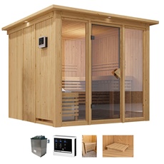 Bild von Sauna »Artja«, (Set), naturbelassen, mit Ofen 9 kW ext. Steuerung beige