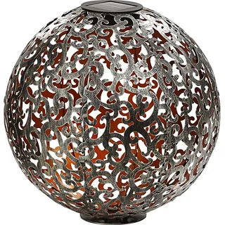 Dehner Kugelleuchte Kunststoff/Metall Ø 30 cm silber/kupfer