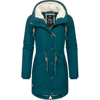Ragwear Damen langer Mantel warme Winterjacke mit Kapuze YM-Canny Dark Green22 Gr. S - S