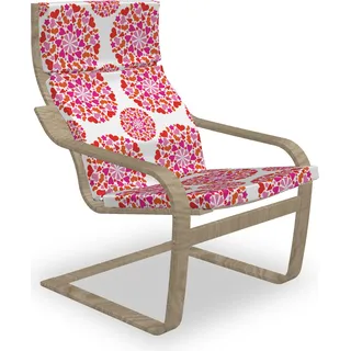 ABAKUHAUS Valentinstag Poäng Sessel Polster, Herzen in Ihrem Kreis, Sitzkissen mit Stuhlkissen mit Hakenschlaufe und Reißverschluss, Vermilion Rosa - Rosa