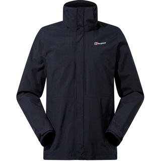 Berghaus Herren Hillmaster Interactive Jacke, Atmungsaktiver, Strapazierfähiger Mantel Übergangsjacke Hardshell Gore-Tex Wasserdichte, Schwarz, S EU