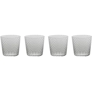 Zafferano Veneziano Mixology Glas für Cocktails Longdrinks Spirituosen | 4 Stück | Facetten Muster | mundgeblasen | Handarbeit (Tumbler XL (VN01100))
