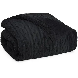 Blumtal Kuscheldecke 230/270 cm, Schwarz , Textil , Rechteckig , 230x270 cm , Oeko-Tex® Standard 100 , Heimtextilien, Wohntextilien, Decken, Kuscheldecken