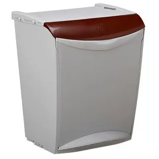 ROSSIGNOL BAKATRI Mülleimer zur Mülltrennung, 25 l, Inneneimer, Wandmontage oder zum Aufstellen, Öffnung per Pedal oder manuell, ideal für die Mülltrennung