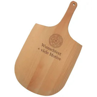Premium Pizzaschieber Holz mit Gravur - Wunschtext + Motiv - Pizzaschaufel, Pizzawender, Pizzaheber für Pizzastein, Grill, Backofen - Pizza Geschenk von Geschenkissimo