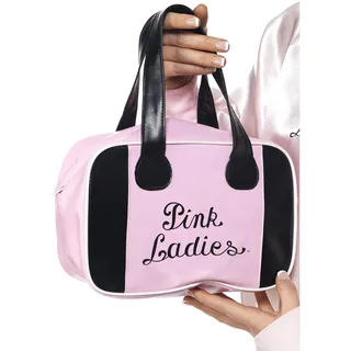 Smiffys Bowling-Tasche Grease Pink Lady, Rosa, mit Logo Halloween