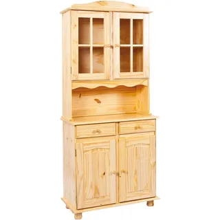 Mid.you Buffet , Naturfarben , Holz , Kiefer , massiv , 3 Fächer , 2 Schublade(n) Schubladen , 88x198x43 cm , Beimöbel erhältlich , Küchen, Küchenmöbel, Buffetschränke