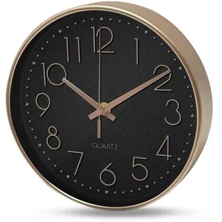 Roségold Wanduhr mit hohem Präzisionsniveau, 20cm groß, mit umweltfreundlichem Rahmen und klarem Glas, für Wohnzimmer, Büro, Schule