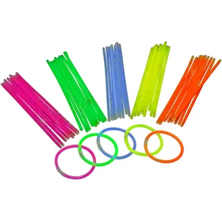 Classic Line 0612-108 – Knicklichter & Leuchtstäbe Party-Set, 100 Glow Sticks inkl. Verbinder, Neon, Party Deko, für Festival, Geburtstag, Silvester & Nacht-Events