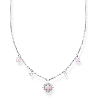 Thomas Sabo Kette mit Anhänger Opal-Imitation Glas-Keramik Stein Zirkonia Silber